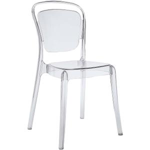 Modway Entreat Modern Acrylic Kitchen and Dining Room Chair in Clear - Fully Assembled, 18"lx20.5"wx34.5"h