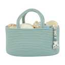 Diaper Caddy Organizer for Baby Cotton Rope Nursery Storage Bin Basket Portable Holder Tote Bag for Changing Table Car Travel Baby Shower Gifts Newborn Essentials Registry Must Haves Light Green (Regular)