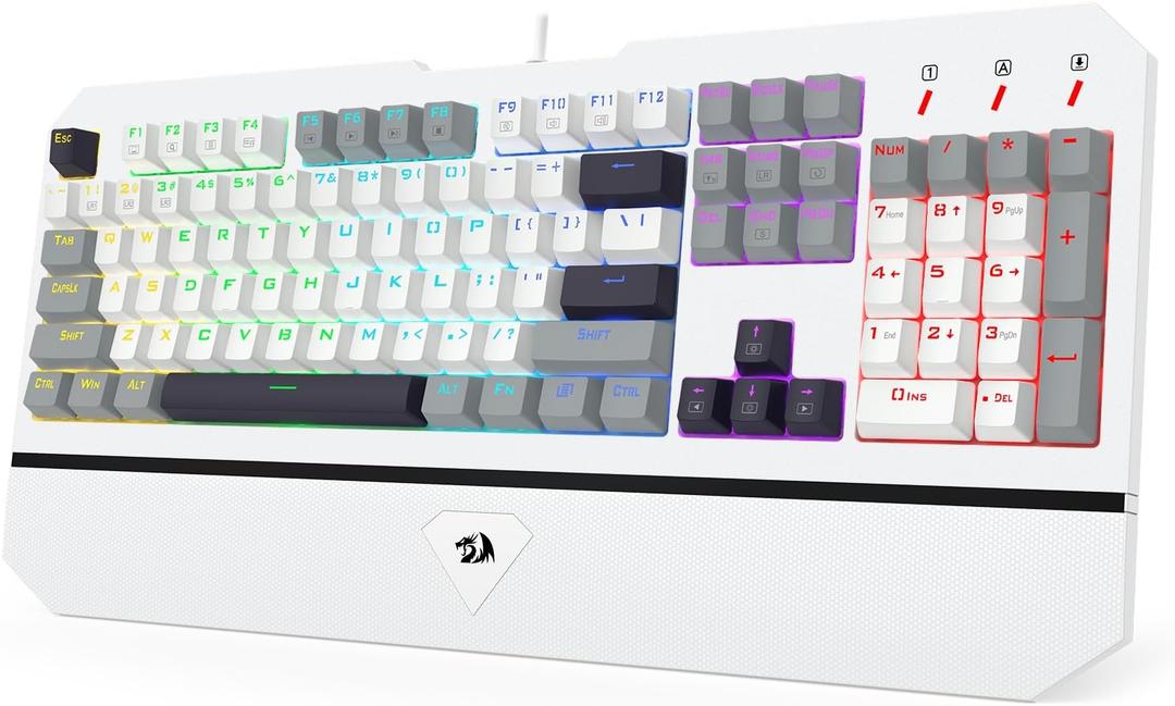 Redragon Mechanical Gaming Keyboard Wired, Light Up Backlit, Linear Switches, 104 Keys Anti-Ghosting, Big Wrist Rest, Metal Frame, Durable Keycaps for Computer PC Mac Xbox Gamers