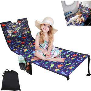 Portable Toddler Airplane Bed, Airplane Seat Extender for Kids, Plane Must Have,Soft Airplane Bed Footrest, Plane Travel Essentials for Flights, Blue