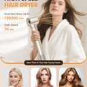 Cosy Companions 6 in-1 Hair Dryer Brush, 150,000 RPM High-Speed Negative Ionic, Blow Dryer Brush for Fast Drying, Hot Air Brush for Curling/Volumizing/Straightening with Travel Bag, Gold