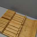 Utoplike In-drawer Knife Block Bamboo Kitchen Knife Drawer Organizer Large, Handle Steak knife Holder without Knives, Fit for 16 Knives and 1 Sharpening Steel (Knives & Sharpening Not Included)