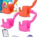 Stocking Stuffers for Teen Boys Girls Gifts Cell Phone Stand Upgrade Adjustable Rock on Lazy Phone Stand for Desk Cool Funny Gadget Gifts for Christmas Adult Men Women Wife 2Pack Hot Pink Orange Red