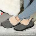 ULTRAIDEAS Women's Fuzzy Memory Foam Bootie Slippers, Cozy House Shoes with Non-Slip Rubber Sole & Grippers, Warm Slipper Socks for Indoor, Gift for Mom (Gray), 9
