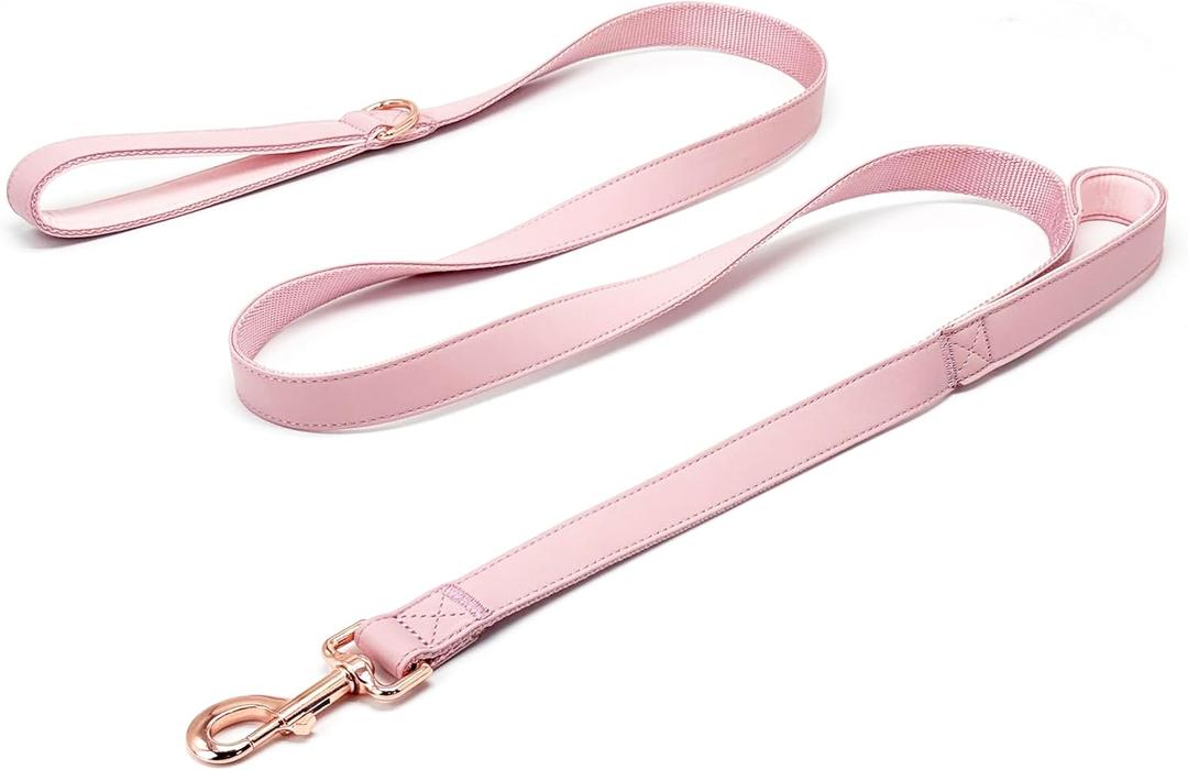 Dog Leash 6ft Long,Traffic Padded Two Handle,Heavy Duty,Double Handles Lead for Control Safety Training,Leashes for Large Dogs or Medium Dogs,Dual Handles Leads (Pink, 25MM*6FT)