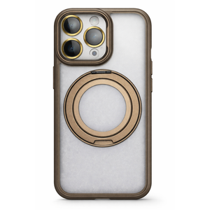 Magnetic for iPhone 16 Pro Case Camera Control Button with Stand [Compatible with MagSafe] [360 Rotatable Ring Holder Kickstand] [Military Grade Protection] 16Pro Phone Case 6.3 Inch, Desert/Clear