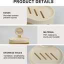 Suntree Soap Dish for Shower, Milky White Suction Cup Soap Holder with Self-Draining Design and Sponge Tray, No Drilling Bathroom & Kitchen Storage