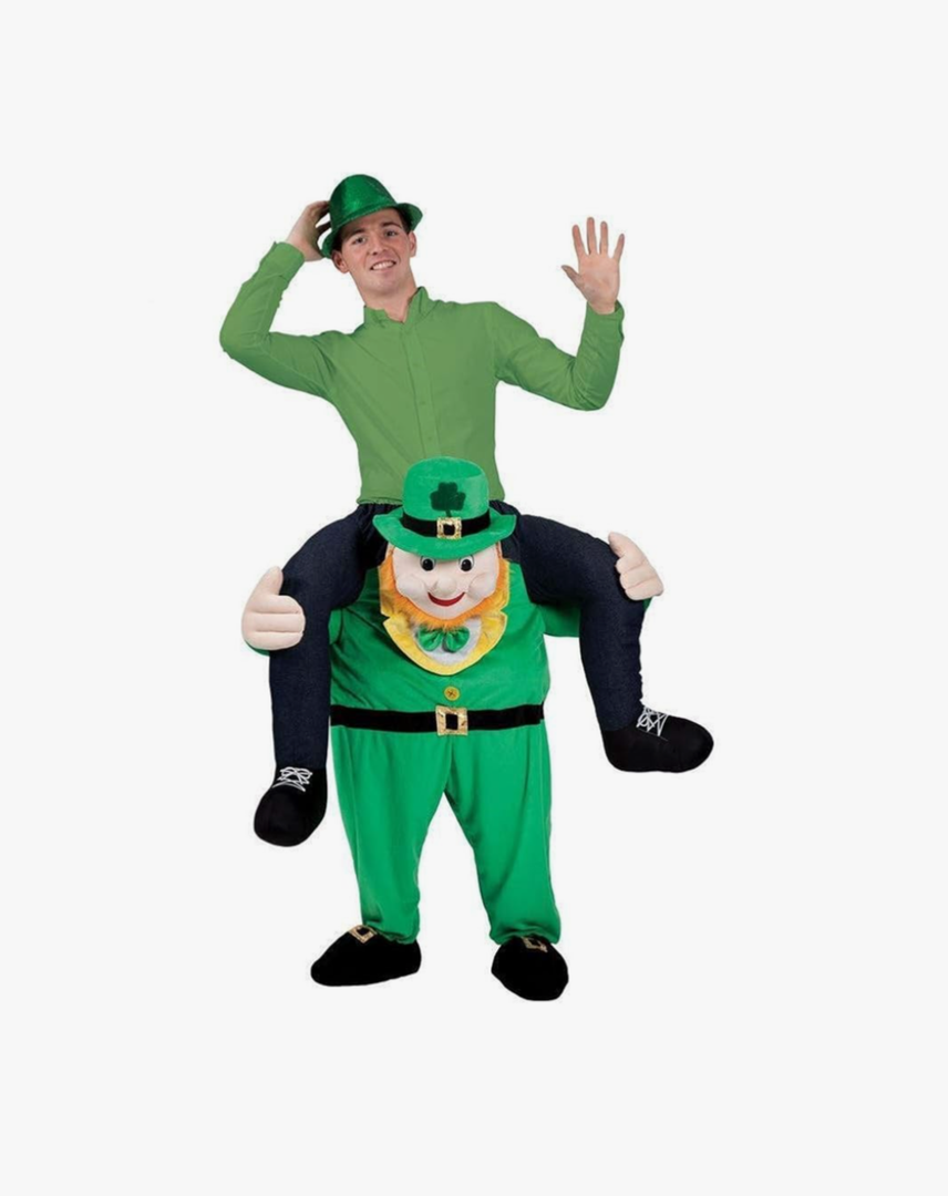 Leprechaun St Patricks Day Halloween Costume Ride On Me Mascot Funny Dress Adult One Size