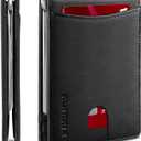 RUNBOX Slim Wallet for Men Genuine Leather RFID Blocking Bifold Minimalist Front Pocket Mens Wallet with Money Clip Thin Gift Box