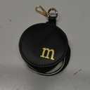 COLLECTIVE HOME - Monogrammed Letter Jewelry Case, Portable Travel Ring Holder Box with Keychain, Personalized Initial Organizer for Earrings Necklaces, Gift for Her (Black-m)