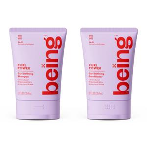 being CURL POWER Curl Defining Shampoo and Conditioner Set 354mL with Coconut and Grapeseed Oil, 2 Pack