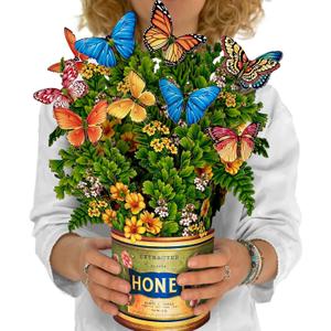 Freshcut Paper Pop Up Cards, Butterflies & Buttercups, 12 Inch Life Sized Forever Flower Bouquet 3D Popup Greeting Card, Birthday Cards, Thank You Card, Blank Notecard & Envelope
