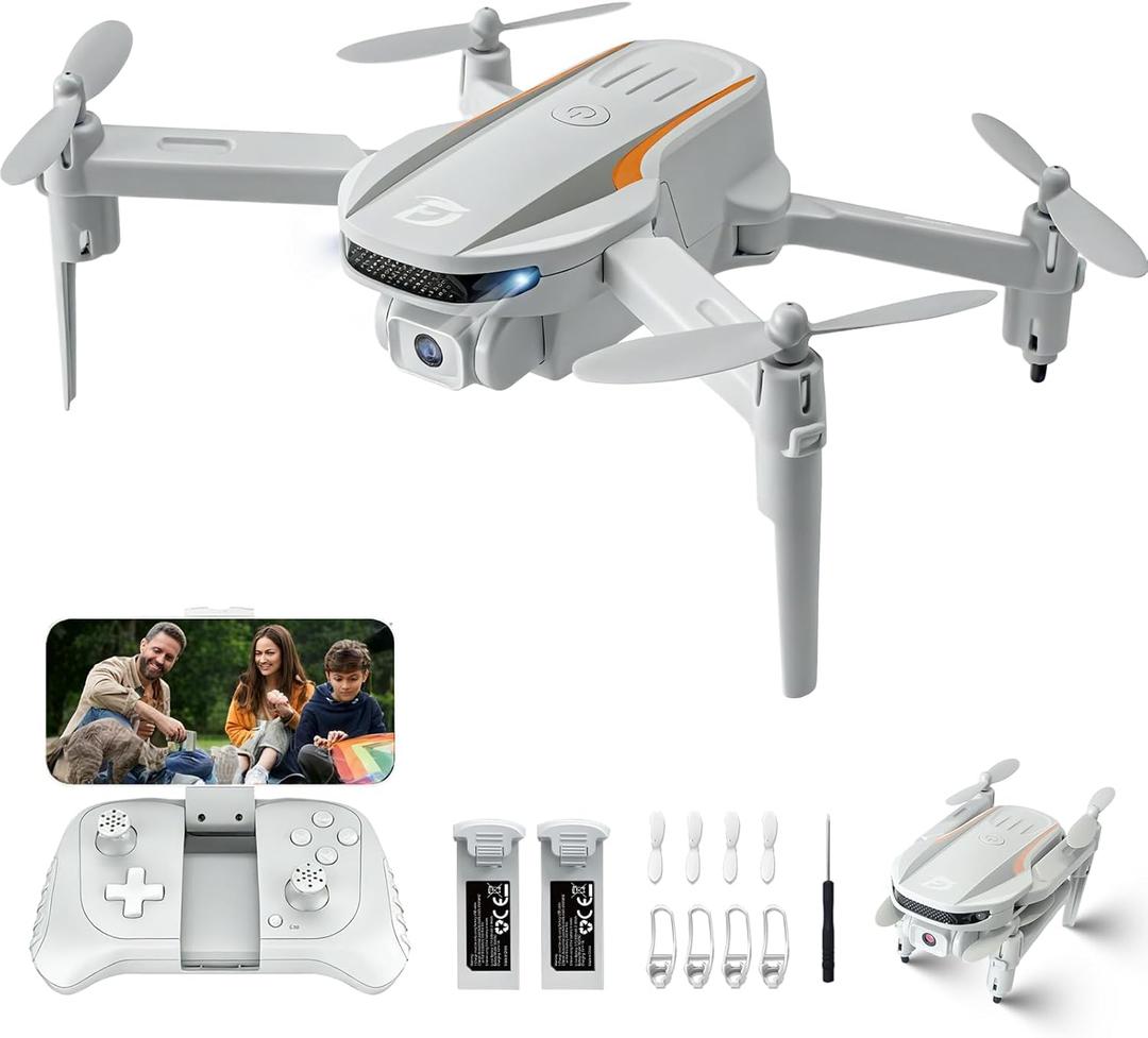 KGF Mini Drone with Camera,1080P HD FPV Foldable Drones for Kids,Adults,Gesture Control, Stable Altitude Hold, One Key Take Off/Land, 3D Flips, Waypoints Fly, Gravity Control, Kids Drone,2 Batteries