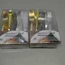 2 x Plastic Forks - Heavy Duty Gold, Silver, and Clear Plastic Forks. Assorted Sturdy Dessert, Appetizer and Cocktail Dining Forks. Premium Large Bulk Count Party Utensils