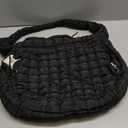 Puffer Tote Bag for Women Large Quilted Puffy Lightweight Carryall Crossbody Tote Bag for Women (Black)
