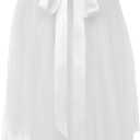 Dancina Women A-Line Tulle Skirt Tutu Knee Length (12-18 Plus, White)