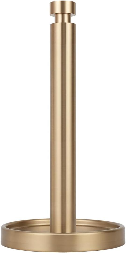 Ivilon Countertop Paper Towel Stand - Steady and Easy Tear - Fits All Paper Towel Rolls - Warm Gold