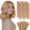 Hairro 6PCS 6 Clips In Short Hair Extensions Remy Real Human Hair Clip Ins Mini Clip On Hairpin Hairpieces For Women 33g 12 Inch #6P613R