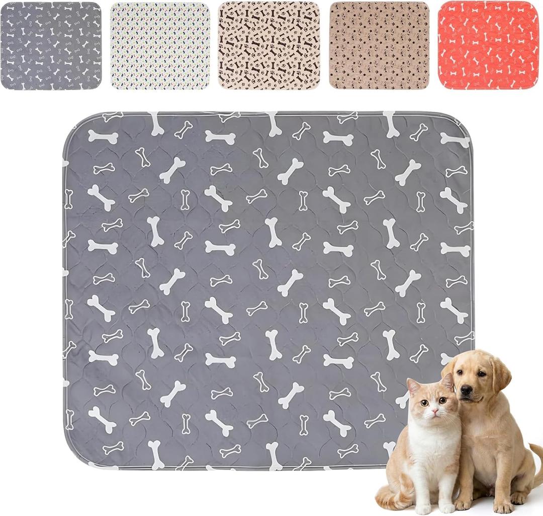 Puppy Pee Pads with Pheromones,Forever Pad,Washable Pee Pads for Dogs,Reusable Dog Pee Pads,Waterproof and Leak-Proof,Non-Slip Base Training Pad Suitable for Home(Gray,L:35.4*31.5in)