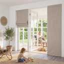 NICETOWN Linen 100% Blackout Door Curtain, 26" W x 72" L, No Drill Cordless Roman Shade for French Front Door Thermal Insulated, Adhesive Top Magnetic Blinds for Indoor Windows Privacy, 1 PC, Beige