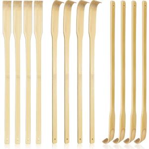 12 PCS Natural Bamboo Back Scratcher, 16.5 Inch Long Handle Wooden Back Scratcher for Adults, Handheld Body Massager for Itch Relief, Manual Scratching Tool for Seniors Elderly