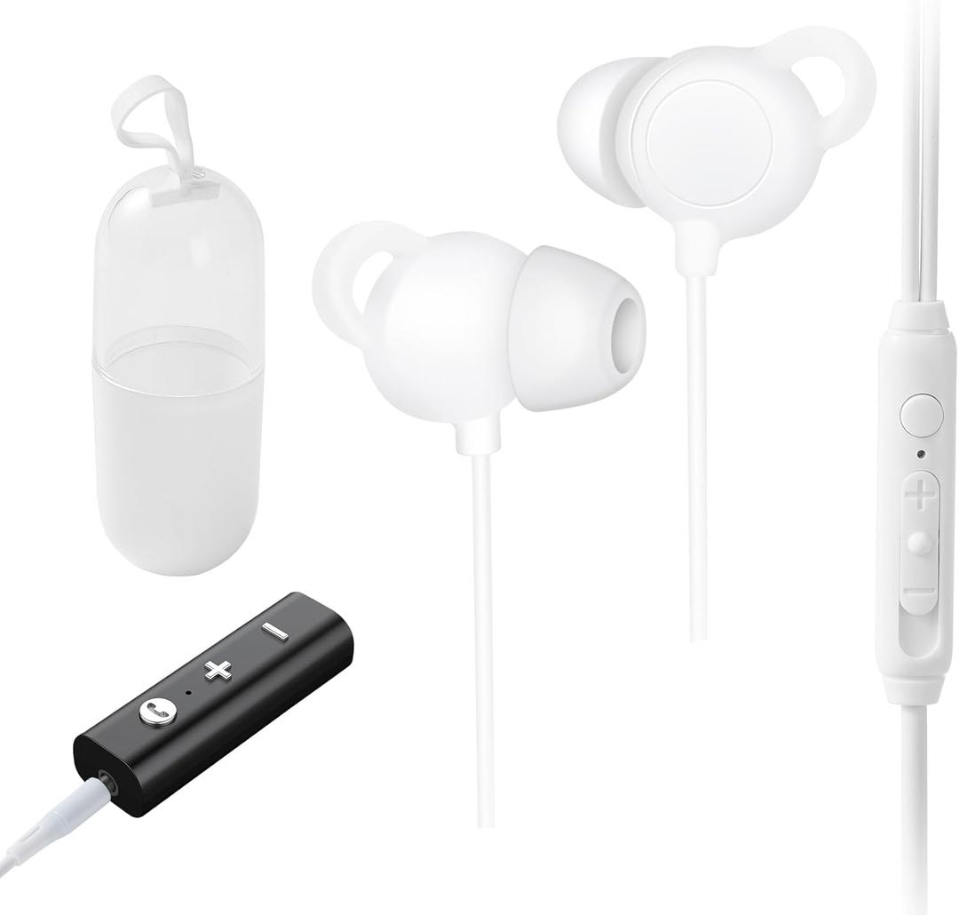 CKG Sleep Earbuds for Side Sleepers, All Silicone Made with Soft and Zero-Pressure Comfortable Earbuds for Sleeping on Side,12 Hours Playtime, Bluetooth Multipoint for Personalized Sleep Aid Music