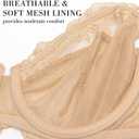 Wingslove Women's Sexy Lace Plus Size Embroidered Sheer Unpadded Underwire Unlined See Through Bra (34D, Nude)