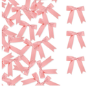 Meseey 100 Pcs Pastel Satin Ribbon Bows with Twist Tie 2.5 Inch Pretied Premade Colored Craft Bows for Gift Wrapping Basket Wedding Baby Shower Brithday Party (Rose Gold)