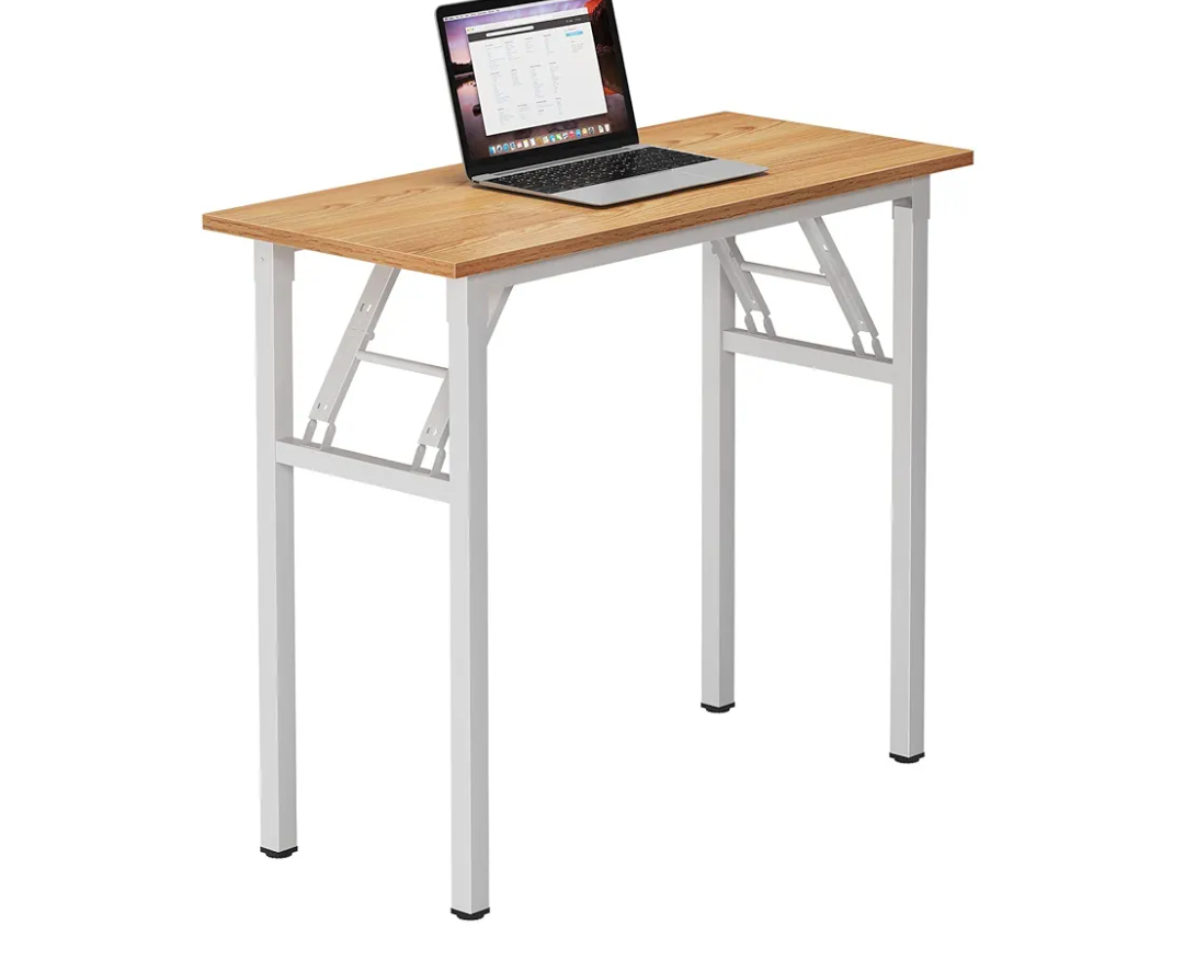 Need Small Desk 31 1/2" No Assembly Foldable Writing Table, Sturdy and Heavy Duty Folding Computer Desks for Small Space/Home Office/Dormitory AC5BW (80 * 40)