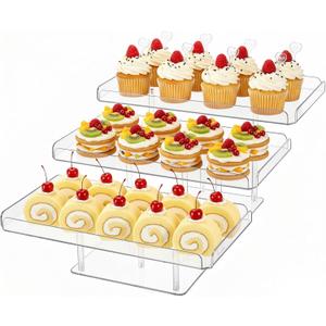 Clear Cupcake Stand, 3 Tiered Acrylic Dessert Table Display Set for 54 Cupcakes, Large Food Display Riser Serving Platter for Wedding, Party, Baby Shower, Buffet