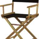 Casual Home 18" Director's Chair Natural Frame with Black Canvas, 18 in