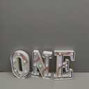 Rookie Year 1st Birthday Decorations 8.07 Inch Baseball One Letters Light Birthday Decor Light up Letters for Centerpieces Table Backdrop 1 Year Old Football Party Supplies Boy or Girl