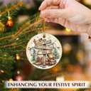 2 x Hiking Christmas Ornament 2025 - Double-Sided Ceramic Hiker Ornament for Christmas Tree, Gifts for Hikers, Outdoor Adventure Lovers, Women & Men, Hanging Xmas Decoration, Holiday Keepsake