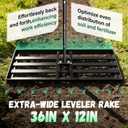 Lawn Leveling Rake 36X12 inch,Lawn Leveler with 78" Long Handle,Heavy Duty Ground Leveler for Yard,Sand,Dirt,Golf and Farm,Effort Saving Lawn Leveling Tool,Landscape Leveling Rake