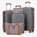 5 Piece Luggage Sets with Spinner Wheels, Hardshell ABS Suitcase Set with Tsa Lock, Lightweight Hardside Waterproof Travel Suitcases for Men Women, Grey (20"/24"/28")