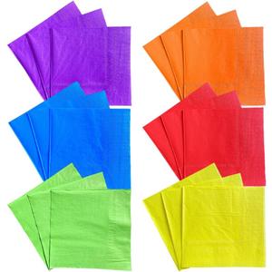 120 Pcs Colorful Cocktail Napkins Colored Dessert Napkins Restaurant Bar Napkins Luncheon Paper Napkins Wedding Birthday Party Napkins for Party Favors