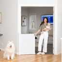 Perma Child Safety Indoor Outdoor Ultimate Retractable Baby Gate, 38.6" Tall Extends to 79" Wide, White