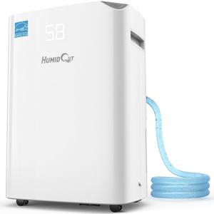 Basement Dehumidifier with Drain Hose, 100 Pint 6,000 Sq. Ft Dehumidifiers for Large Home & Room, Quiet Energy Star Dehumidifiers with Adjustable Humidity Control,24H Timer, 1.5 Gal Water Bucket