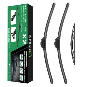 CXYUGUA Double Sided Rubber Strips windshield wipers, Replace for 2016-2020 HRV HR-V,Wiper Blades Replacement-26"/18"/10" (Set of 3) U/J HOOK,Will Last 2x As Long