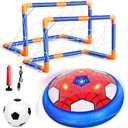 Hover Soccer Balls Toys Set for Kids, 2-in-1 Rechargeable Air Floating Football Toy Ball with Led Light, Indoor Sports Games Christmas Birthday for Old Boys Girl