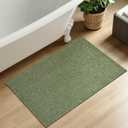 Uphome Boho Bathroom Rugs, 2x3 Washable Small Area Rug for Entryway Indoor, Farmhouse Rubber Backing Braided Cotton Throw Rugs Low Pile, Indoor Green Front Door Mat for Porch Kitchen Bedroom Entrance
