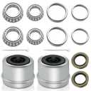 2 Set 3500lb Trailer Bearings Kit L68149/L68111 and L44649/L44610 Fits for 1-3/8'' to 1-1/16'' Axles Trailer Wheel Hub with 171255TB Seal OD 1.719'', Dust Cover and Cotter Pin