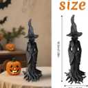 Halloween Witch Statue - 7.28 Inch Hand-Painted Gothic Figurine, Resin Witch Figurine Dark Fantasy Figurines Halloweens Indoor Decorations