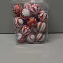 24 Pcs Christmas Ball Ornaments, 2.36 Inch Glitter Red and White Candy Cane Christmas Tree Ornaments Set Shatterproof Plastic Hanging Baubles for Xmas Tree Home Holiday Party Decorations