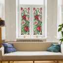 Decorative Rose Stained Glass Window Film, Rose Stained Glass Window Film for Bathroom Shower Door Heat Anti UV