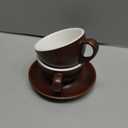 Coffeezone Latte Art Cup and Saucer, Latte & Cappuccino Mate for Coffee  Shop and Barista (Matte Brown, 10.5 oz) 2 Pieces