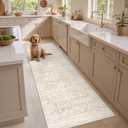 Soalmost Washable 2.5'x8' Runner Rugs for Hallway, Kitchen Runner Rugs with Rubber Backing Vintage Non-Slip Soft 2'6"x8' Carpet Runner for Entryway Laundry Bedroom Farmhouse Beige