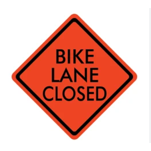 Roll-Up Sign-36" Superbright-Bike Lane Closed Merge