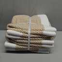 5 Pack Woven Storage Baskets for Shelves, Decorative Basket Organizer Storage Bins for Toys, Books, Clothes, Closet, Nursery, Bathroom Cotton Rope Shelf Baskets for Organizing, Khaki & White