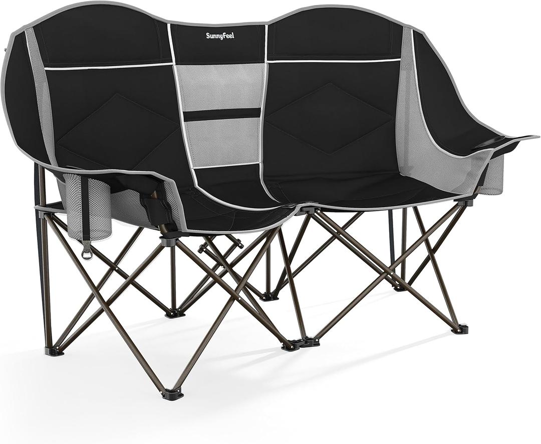 SUNNYFEEL Double Camping Chair Oversized Loveseat for Adults, Non-Heating
